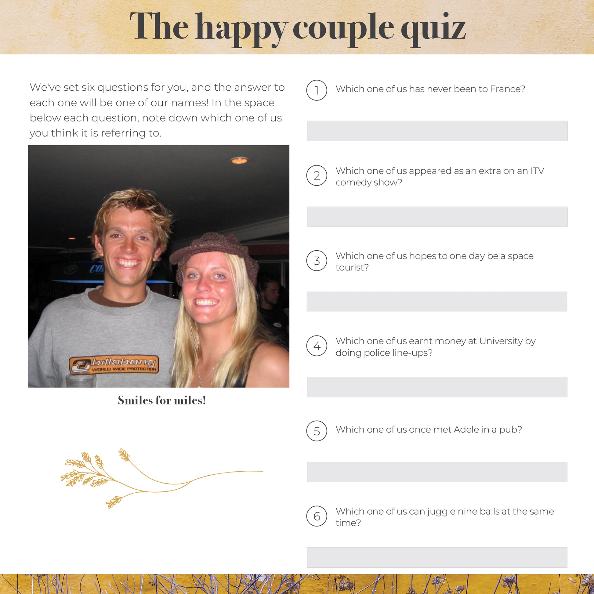 Elegance, Yellow - Sample Page