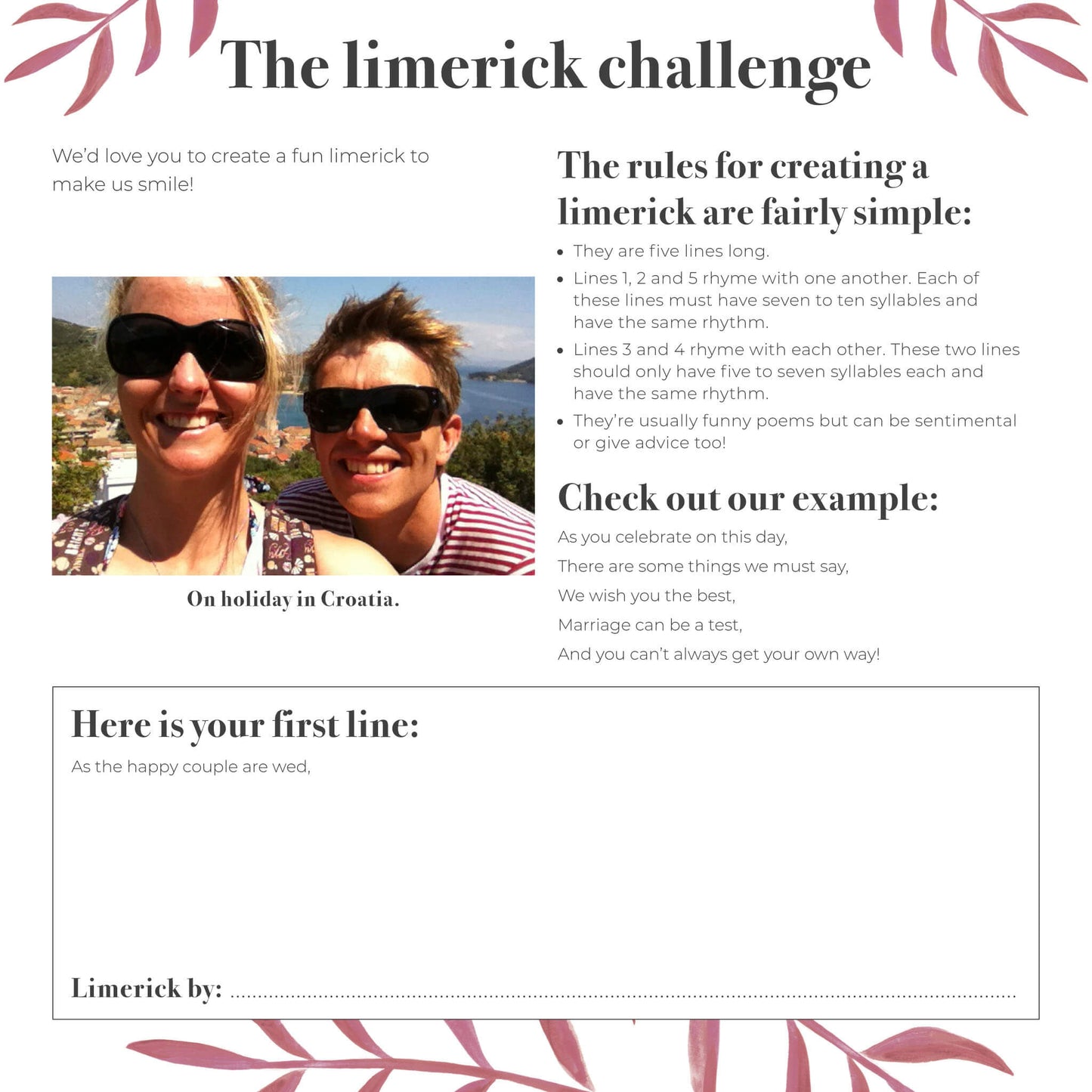 Flourish - Deep Red, Sample Page