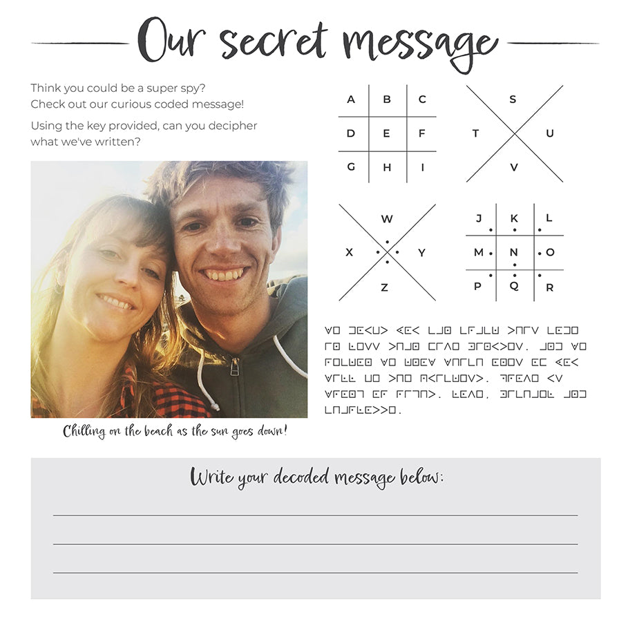 Our Secret Message - Wedding Favours and Wedding Games