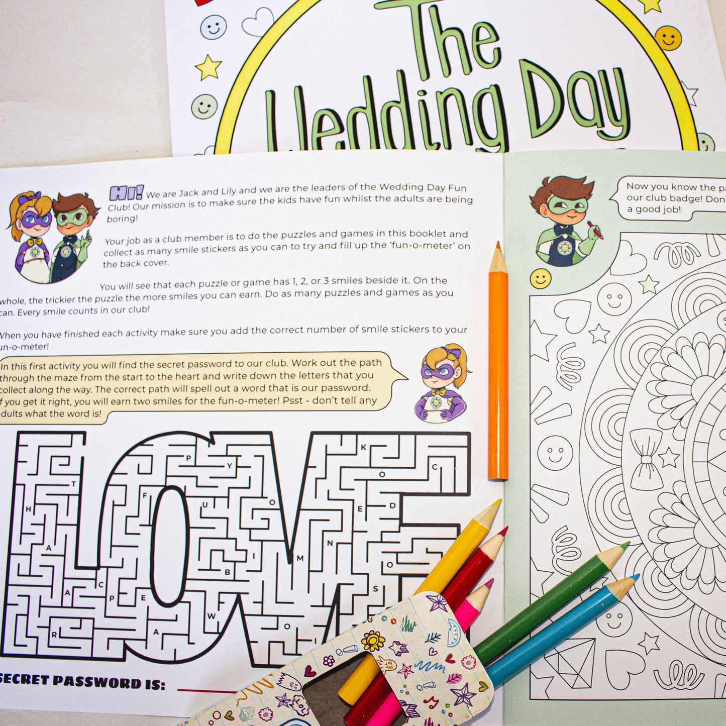 Children's Activity Pack - Welcome to the Wedding Day Fun Club!